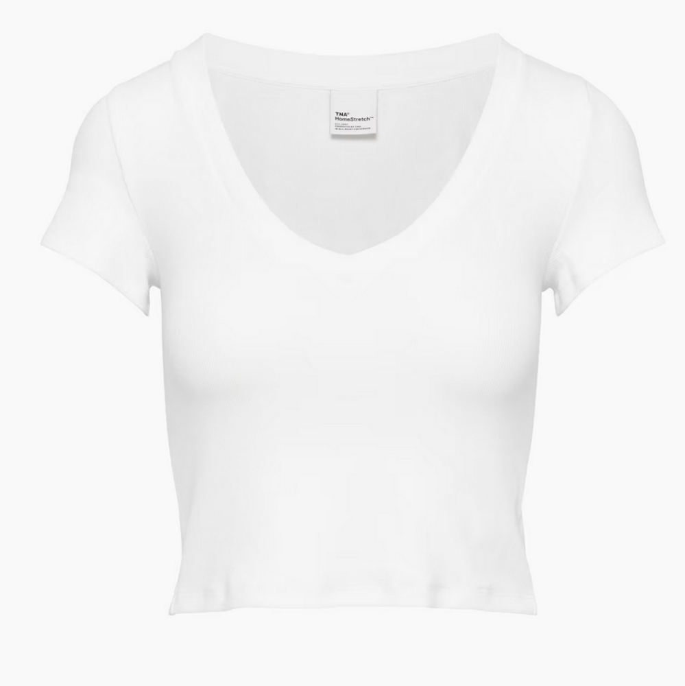 NWT TNA TnaHomeStretch™ V-Neck Waist T-Shirt Size XS